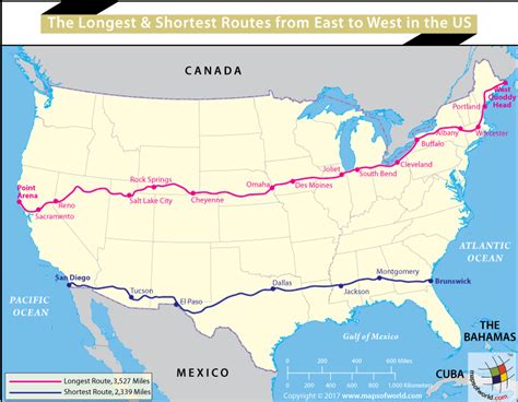 How Far Is East Coast To West Coast Of The United States Canada Road