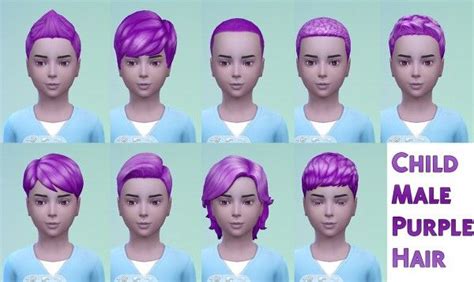 Stars Sugary Pixels Child Purple Hair • Sims 4 Downloads Sims 4
