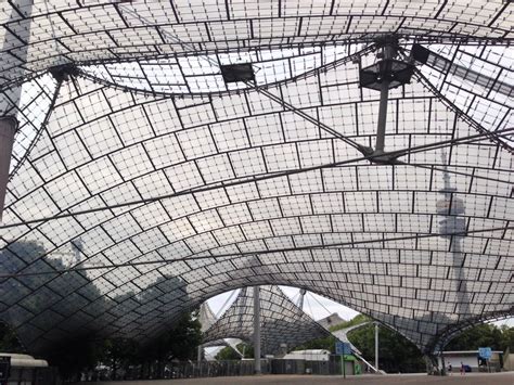 See olympiapark, home of the 1972 olympics. Zeltdachtour im Münchner Olympiapark: Blick über die Kulissen