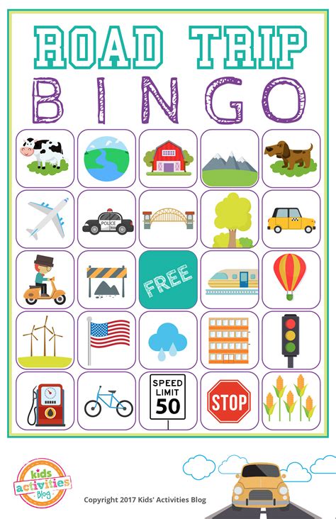 Road Trip Bingo Printable Game