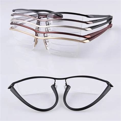 Buy Tr90 Fexible Half Rimless Eyeglass Frames Men Women Lightweight Myopia Rx