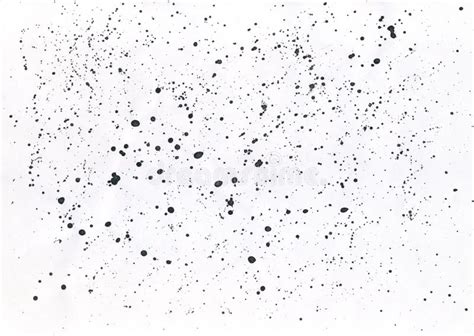 Ink Splatter Splashes Isolated On White Background Hand Drawn Ink