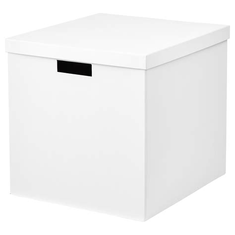 Tjena Storage Box With Lid White 32x35x32 Cm Ikea