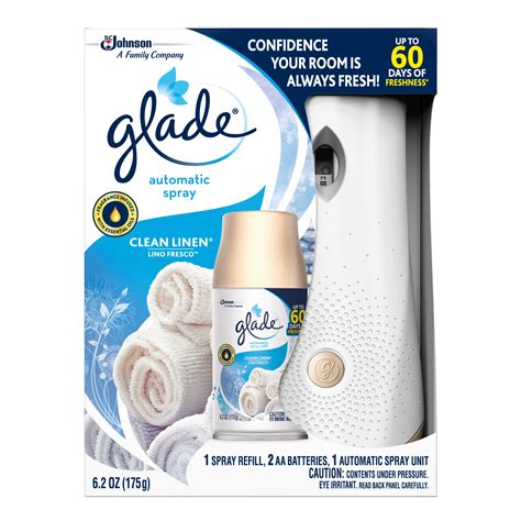 Glade Automatic Spray Holder And Refill Starter Kit CT Clean Linen OZ Total Air