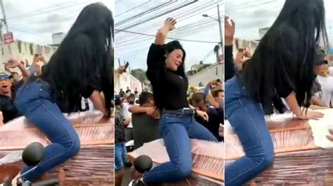 Viral Bizarre Moment Woman Twerks On Top Of Coffin Of His Husband In
