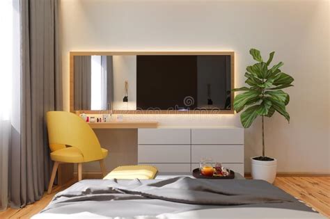 3d Illustration Of Bedroom Interior Design Concept In Scandinavian