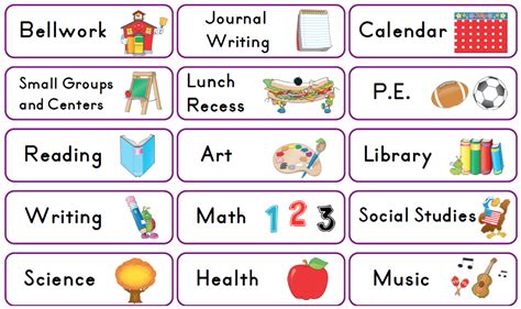 Preschool Daily Schedule Clipart