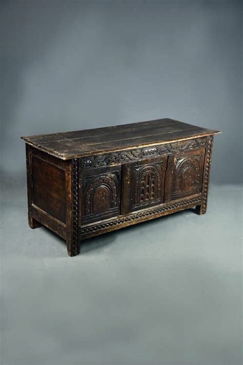 C17th Carved Oak Coffer The Classic Prop Hire Company