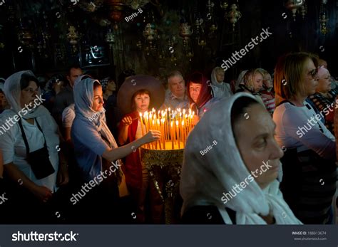 Jerusalem Israel April 21 2014 Christian Russian Women Pray