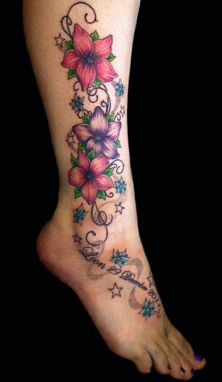 Covering full back with korean flower tattoo is the great tattoo idea for women. Best tattoo ankle leg vines 20+ Ideas #tattoo | Tattoo ...