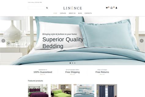 Linens Website Template For Bedding Online Store Motocms