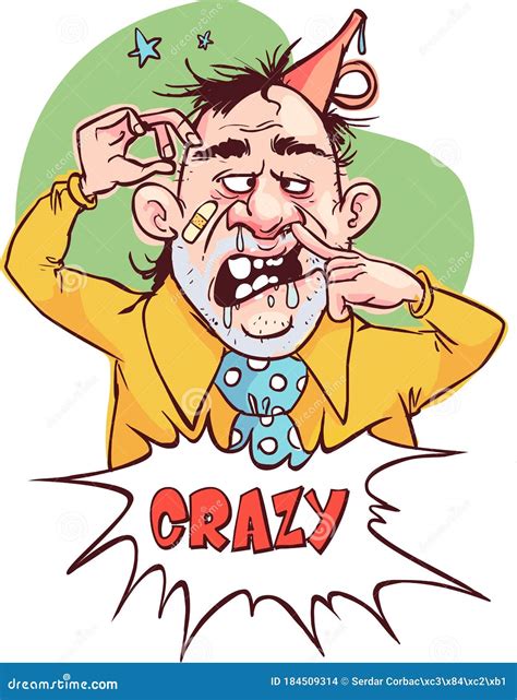 A Crazy Person In Vector Stock Illustration Stock Vector Illustration