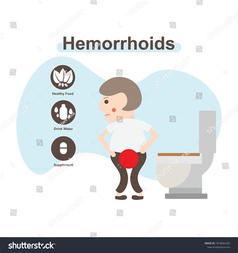 Hemorrhoids Vector Concept Flat Design Illustration Stock Vector