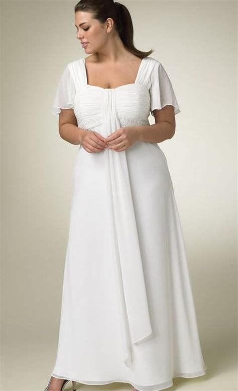 White Chiffon Dress Plus Size Pluslookeu Collection
