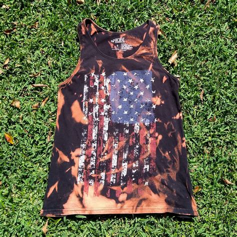 Distressed American Flag Homemade Bleach Dyed Rude Si Gem