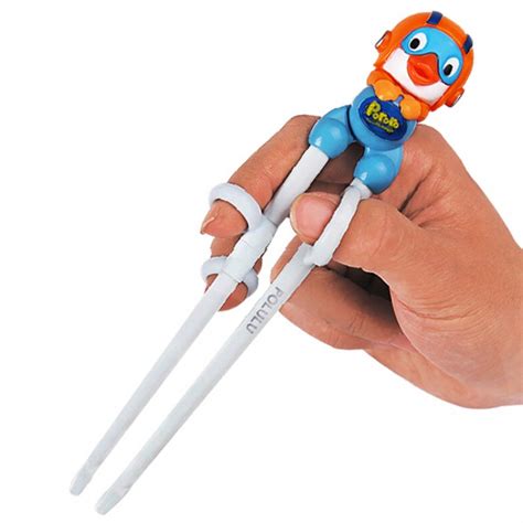 Pororo Edison Training Chopsticks Ring Set Package With Spoon And Pouch