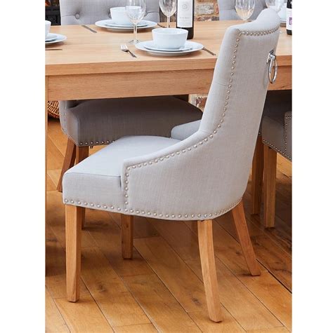$344.99 ($172.50 per item) 203. Pair of Grey Accent Narrow Back Upholstered Oak Dining Chairs