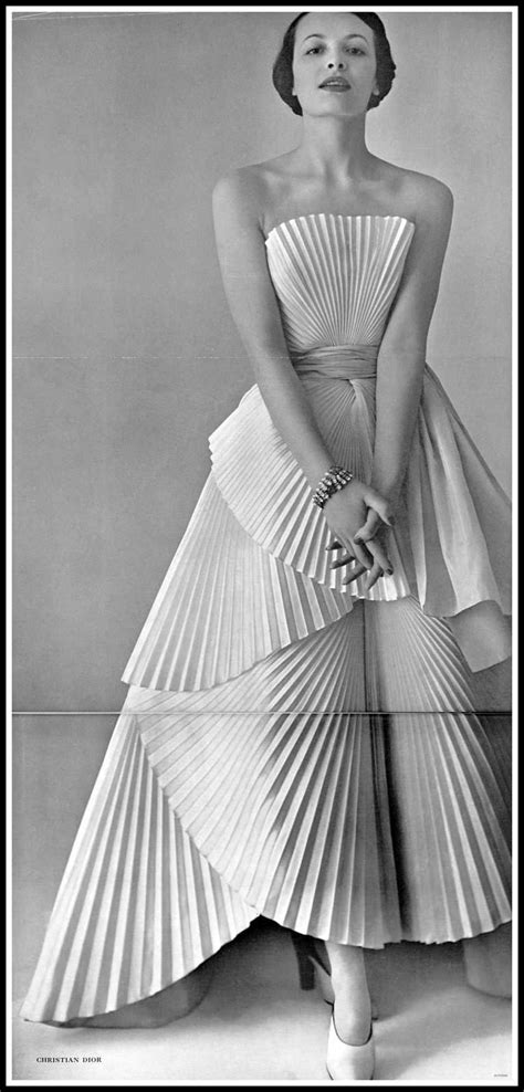 Model In Christian Diors Pleated Taffeta Fan Dress Photo By Pottier