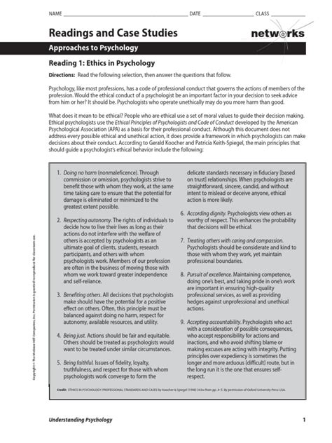 Ethics In Psychology Pdf Psychology Psychological Concepts