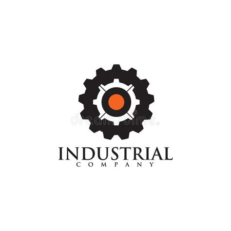 Gear Icon Logo Design For Industrial Company Stock Vector
