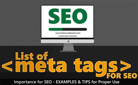 List Of Meta Tags For Seo Search Engine Optimization