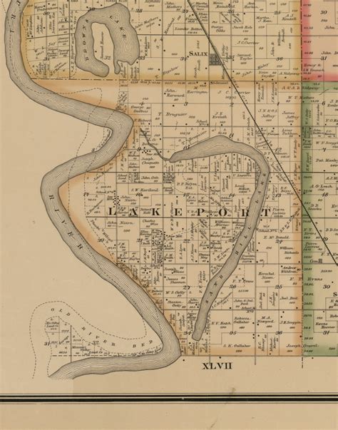 Lakeport Iowa 1884 Old Town Map Custom Print Woodbury Co Old Maps