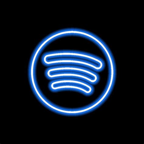 Spotify Blue Light App Neon Led App Icon