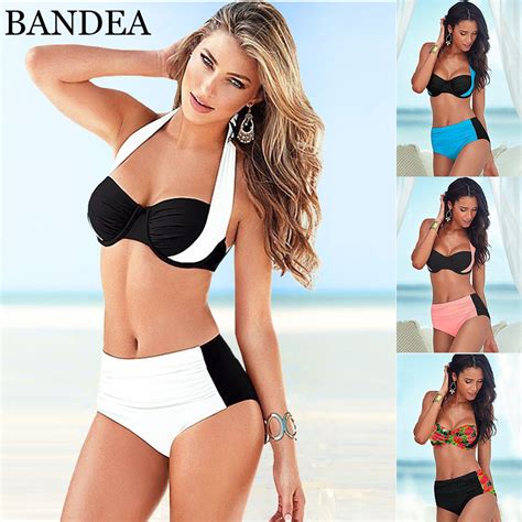 Big Discount Bandea High Waist Bikini Plus Size Swimwear Sexy Women