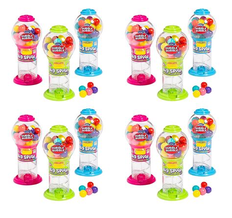 Kidsmania Dubble Bubble Gum Bright Big Spiral Gumball Dispensers 12