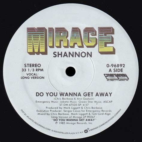Shannon Do You Wanna Get Away 1985 Sp Vinyl Discogs