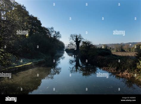 River Itchen Winchester On A Glorious Sunny Autumn Day The River