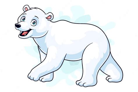 Premium Vector Cartoon Funny Polar Bear Cartoon Isolated On White