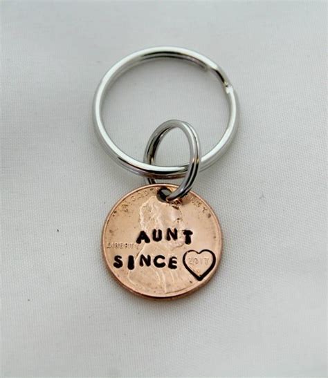 Aunt T Aunt 2019 Aunt Keychain Penny Charm Penny Ts Aunt Key