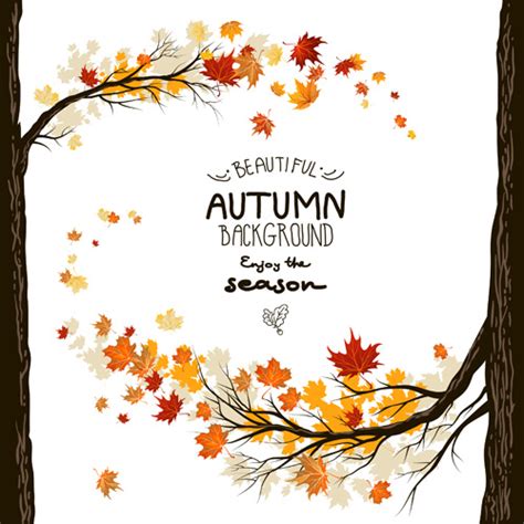 Beautiful Autumn Leaves Background Creative Vector Vectors Graphic Art