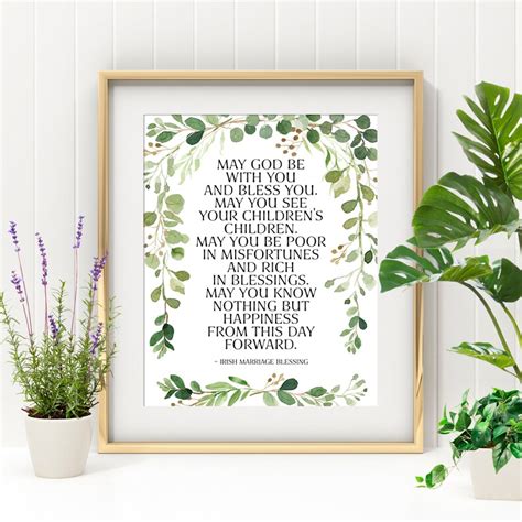 Irish Marriage Blessing Printable Quote Printable Wall Art Etsy