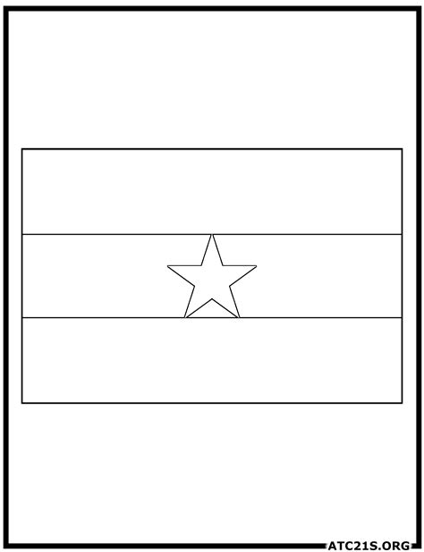 Ghana Flag Coloring Page Atc S