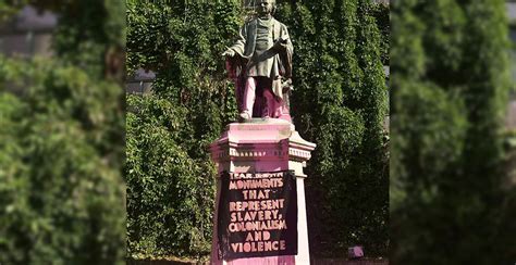 Patiently waiting to be moved to my new, permanent home. John A. Macdonald statue in Queen's Park vandalized during ...