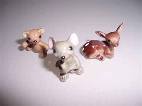 Vintage Mini Animal Figurines Bear Deer By Lovelyhuntedvintage