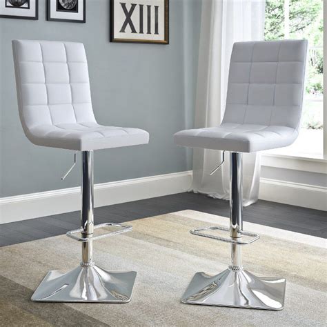 Shop for adjustable swivel bar stools online at target. White Bonded Leather Adjustable Bar Stool (Set of 2 ...