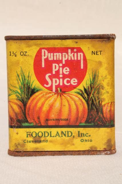 Vintage Spice Tins Autumn Harvest Kitchen Spices Pumpkin And Apple Pie