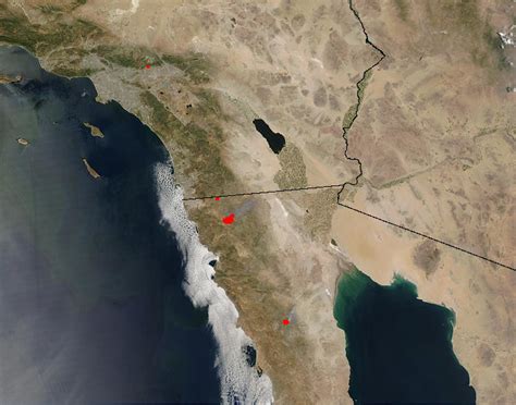 Nasa Visible Earth Fires In Northern Baja California Mexico