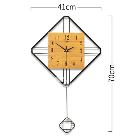 Relevance lowest price highest price most popular most favorites newest. Square Wall Clock Pendulum Wrought Iron Wooden Bedroom Hanging