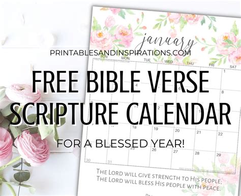 2023 Bible Verse Calendar Free Printable Printables And Inspirations
