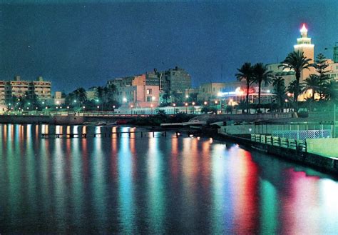 Tripoli Libya 70s Patr Of The See Side Road By Night