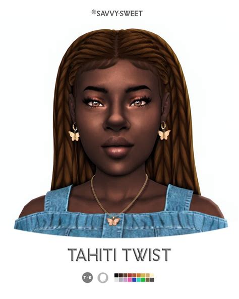 Tahiti Twist Savvysweet On Patreon Sims Sims 4 Sims Hair