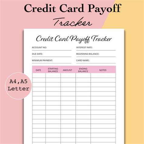 Credit Card Tracker Printable Free
