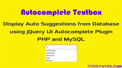 Autocomplete Textbox Using Jquery Php And Mysql