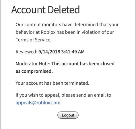Account Deleted Roblox Image