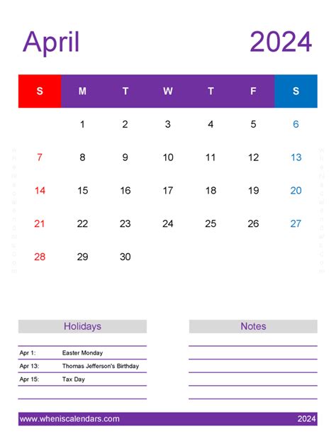 April 2024 Calendar Editable A4199