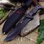 FIXED BLADE COMBAT KNIFE  Mtech 11 Black Blade Full Tang Gray Wood